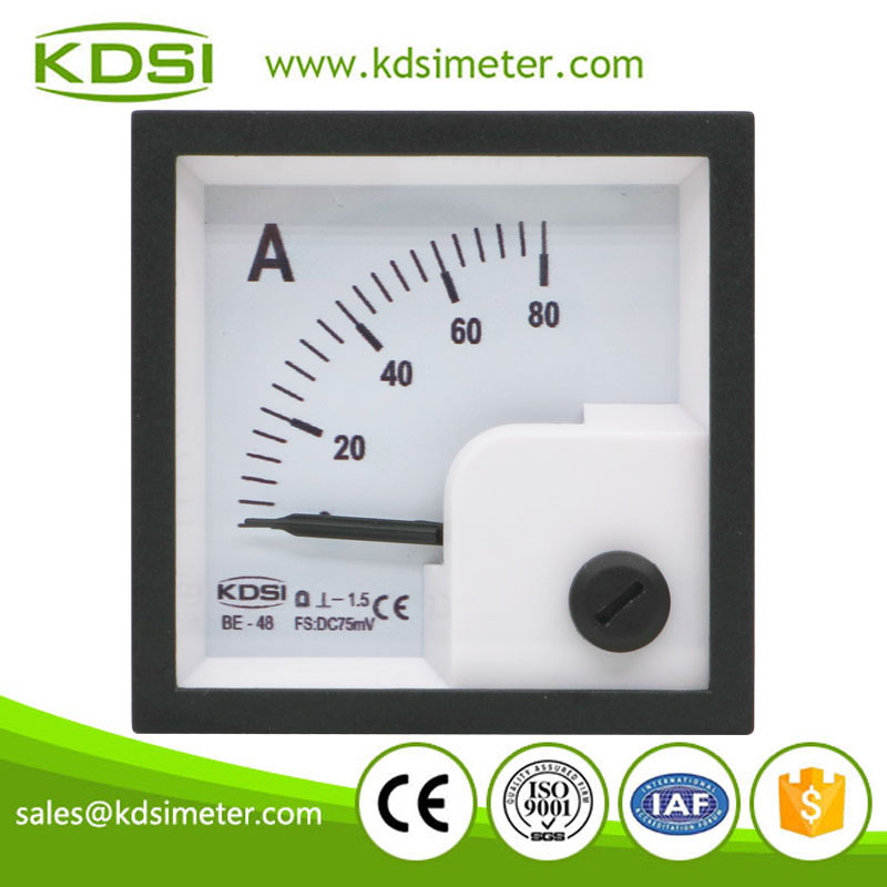 Small & high sensitivity BE-48 DC75mV 80A analog dc amp panel meter