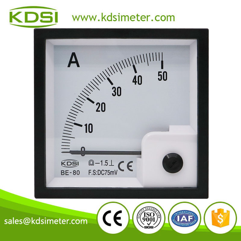 Hot Selling Good Quality BE-80 DC75mV 50A analog dc panel auto ampere meter