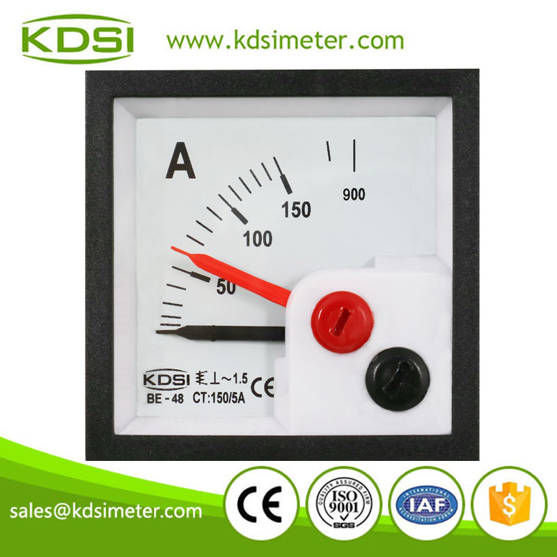Classical BE-48 AC150/5A 6 times overload with red pointer ac analog panel amp meter