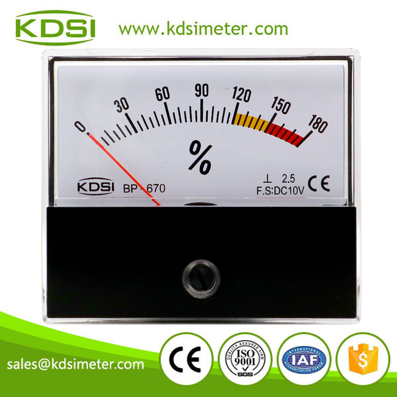 KDSI rectangular BP-670 DC10V 180% dc analog panel voltage load meter