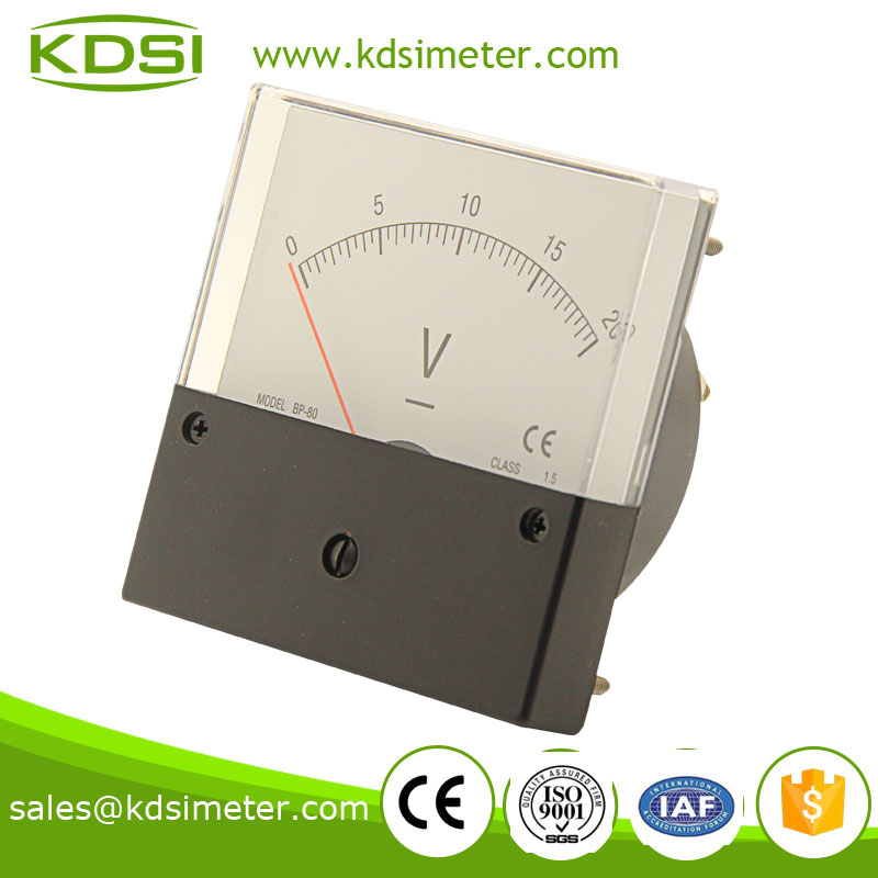 BP-80 80*80 DC Voltmeter DC20V square type mini dc high precision analog panel meter