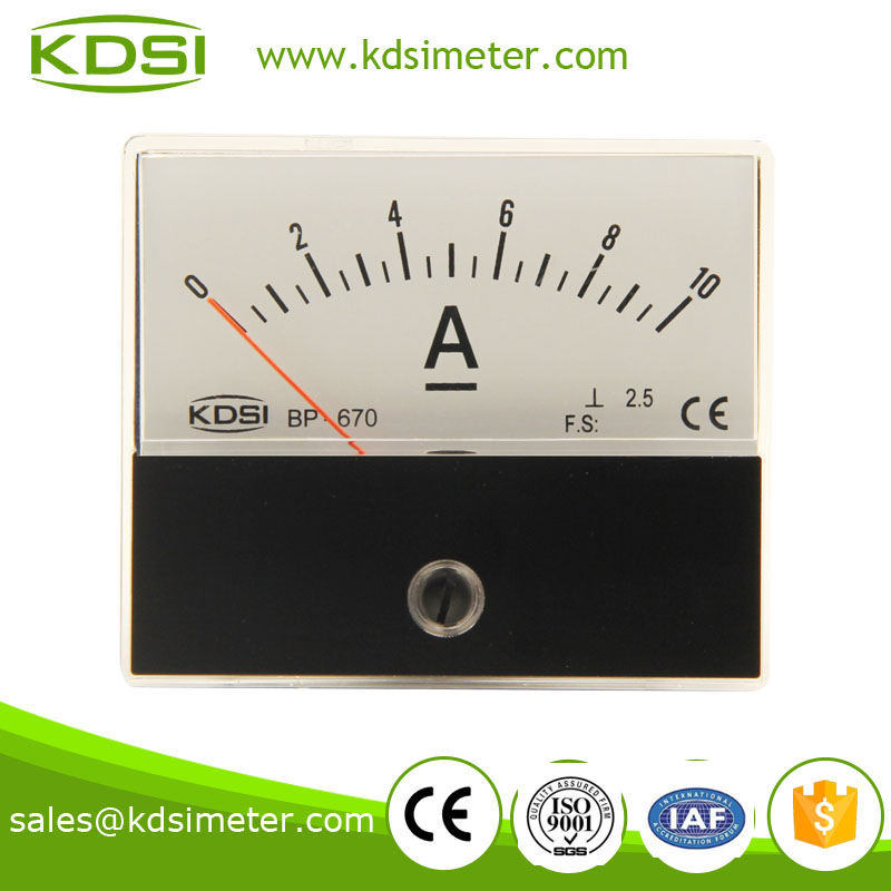 BP-670 DC 0-10A Analog Amp Meter Ammeter Current Panel meter 