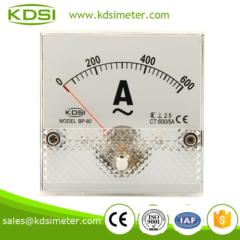 Portable precise BP-80 80*80 AC600/5A panel analog ammeter